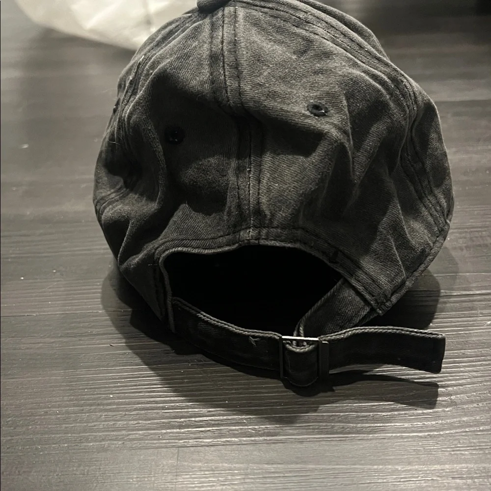 Girls gray denim washed baseball cap